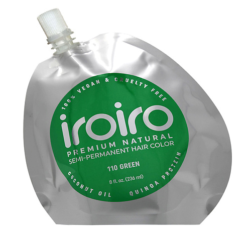 IROIRO Семи-перманентный краситель для волос 110 GREEN Зеленый iroiro семи перманентный краситель для волос 115 emerald green изумрудно зеленый