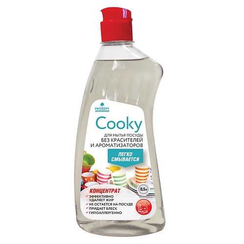 PROSEPT Гель для мытья посуды Cooky, без запаха 500 dr max жидкость для мытья посуды концентрированная лимонная свежесть 500