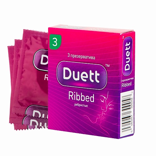 DUETT Презервативы Ribbed с кольцевым рифлением 3 unilatex презервативы ribbed 3 0