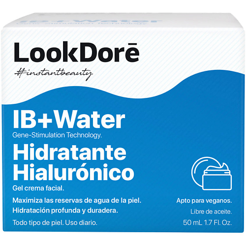 LOOK DORE Гель-крем для интенсивного увлажнения IB+WATER MOISTURISING HYALURONIC 50 look dore легкий тонизирующий крем флюид ib energy anti ox vitamin c 50