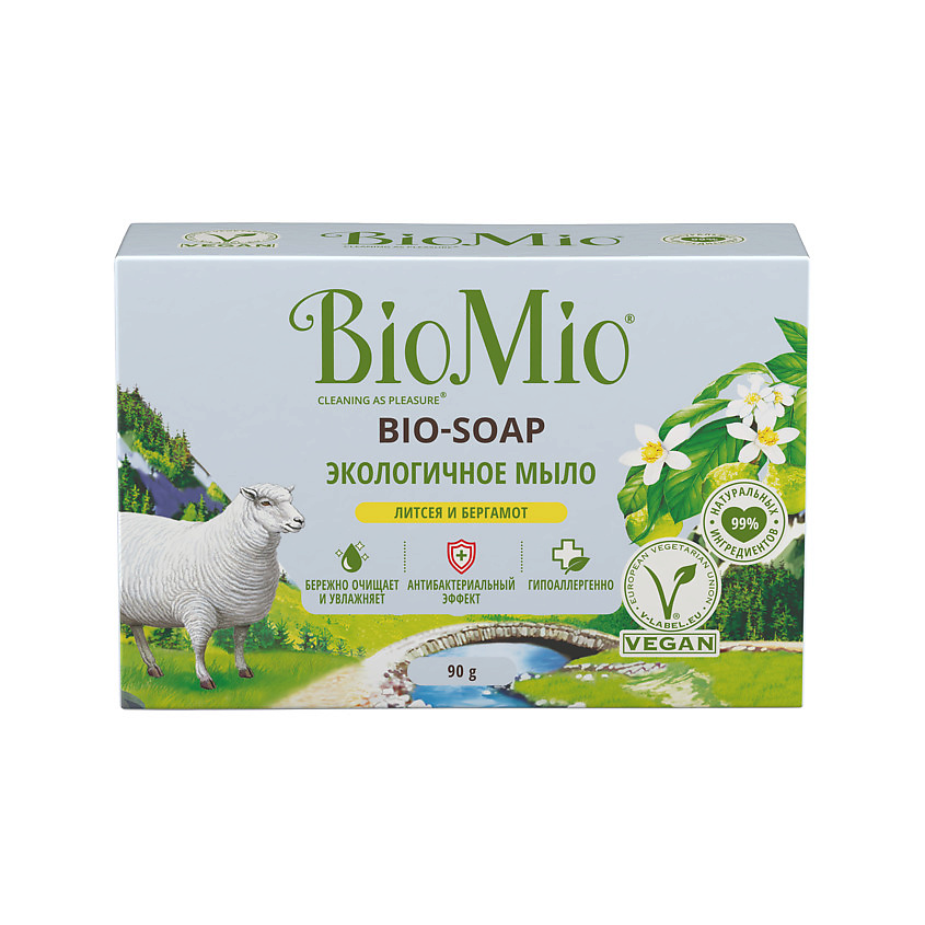 фото Bio-soap туалетное мыло литсея и бергамот 90 мл bio mio