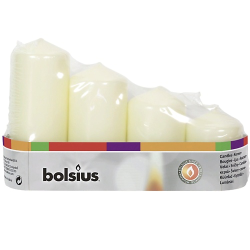 BOLSIUS Свечи столбик Bolsius Classic кремовые bolsius подсвечник bolsius сandle accessories 75 70 для чайных свечей