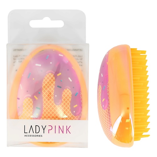 LADY PINK Расческа для волос распутывающая Морожное lady pink брашинг для волос basic deep диаметр 75 мм