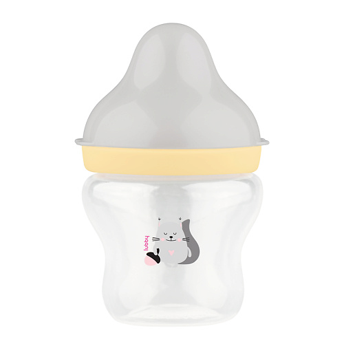 LUBBY Бутылочка для кормления с соской молочной с клапаном, широким горлом, с рождения lubby бутылочка для кормления с силиконовой молочной соской с рождения