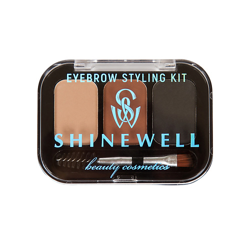 SHINEWELL Тени для бровей и век, набор для моделирования №1 shinewell тени для бровей с кисточкой