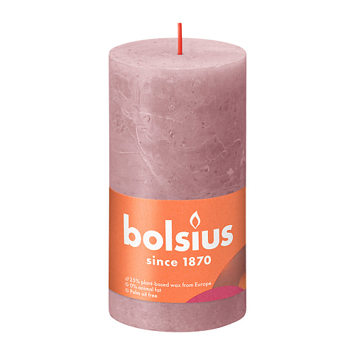 BOLSIUS Свеча рустик Shine пепельная роза 415 bolsius свеча столбик арома true scents манго 263
