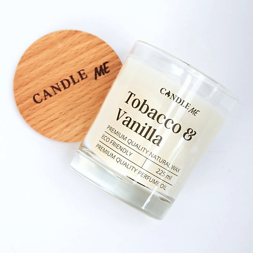CANDLE ME Свеча ароматическая из натурального воска - Tobacco & Vanilla / Табак и Ваниль 225 apollonia ароматическая свеча vanilla