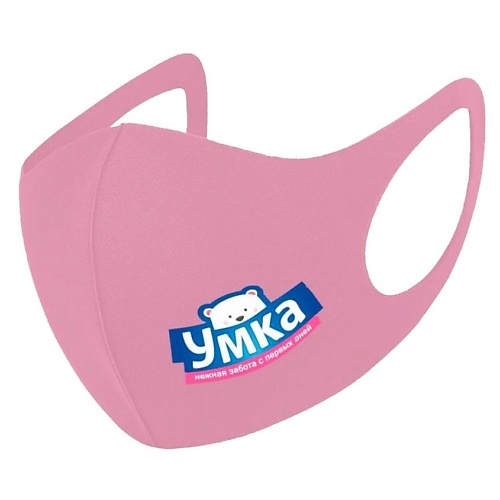 УМКА Маска защитная многоразовая с логотипом Умка розовая (М) гигиеническая продукция маска гигиеническая неопреновая многоразовая черная клинса