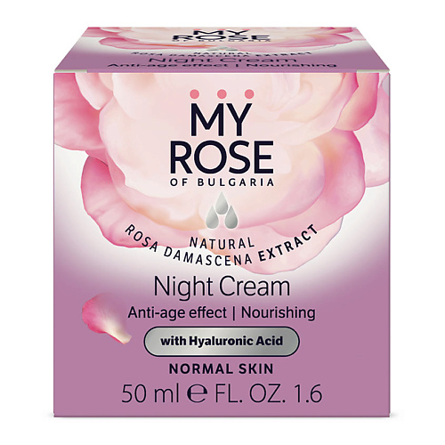 MY ROSE OF BULGARIA Крем для лица Ночной Night Cream Anti-age effect 50 librederm крем ночной возрождающий для лица rose de rose 50 мл