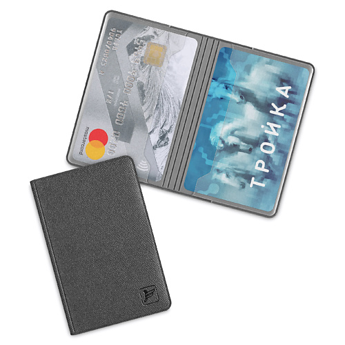 FLEXPOCKET Чехол - книжка из экокожи для двух пластиковых карт flexpocket для пластиковых карт из экокожи с тремя отделениями