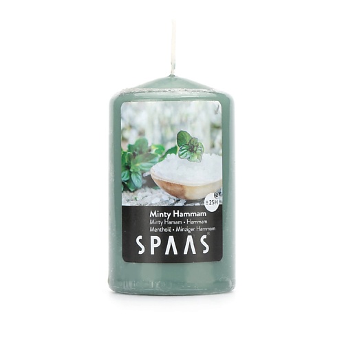 SPAAS Свеча-столбик ароматическая Мятный хаммам 1 spaas свеча чайная ароматическая яблоко с корицей 1