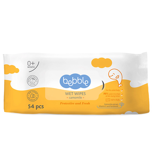 BEBBLE Салфетки влажные Ромашка (Camomile) Wet Wipes 54 disposable shoes clean wipes portable white shoes cleaning care wipes sneakers cleaning quick wet wipe