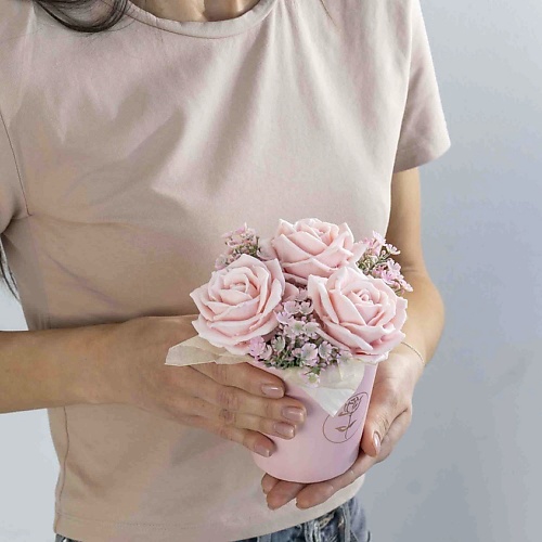 Букет из мыльных цветов ЛЭТУАЛЬ FLOWERS Композиция из мыла Шармель подарки для неё лэтуаль открытка wedding day
