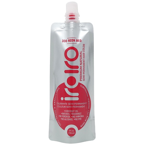IROIRO Семи-перманентный краситель для волос 330 NEON RED Неоновый красный краска семи 0 66 красный