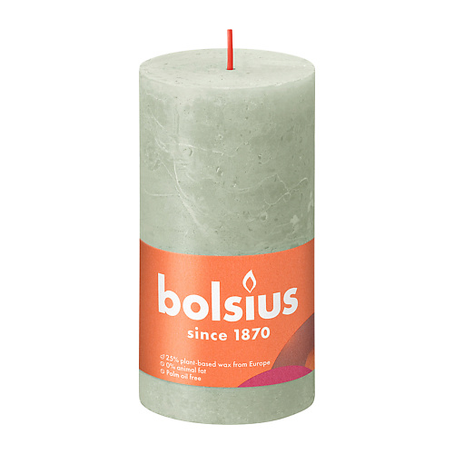 BOLSIUS Свеча рустик Shine туманный зеленый 415 bolsius свеча в стекле ароматическая sensilight манго 480