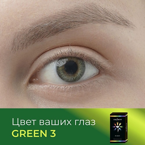 фото Okvision цветные контактные линзы okvision fusion color green 3 на 3 месяца