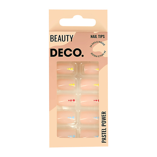 DECO. Набор накладных ногтей PASTEL POWER dots beauty fox набор фигурных страз для декора ногтей и апельсиновая палочка мечтай сияй