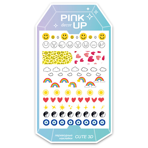PINK UP Наклейки для ногтей переводные CUTE 3D pink up капля сушка для ногтей drop dry 11