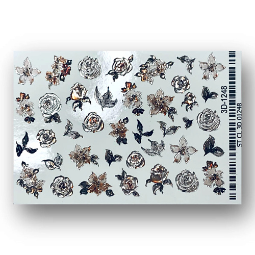 ANNA TKACHEVA Слайдер дизайн для ногтей 3D 1248 CRYSTAL алмазная мозаика орнамент 10 30х30 см 1 дизайн частичная выкладка стразы разного размера