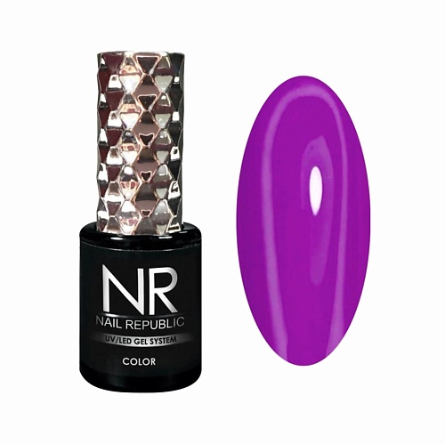 NAIL REPUBLIC Гель-лак NR-156 , Темно-фиолетовый неон нить из пайеток на бобине кругляши пастель розовый неон намотка 5 метров d 0 6 см