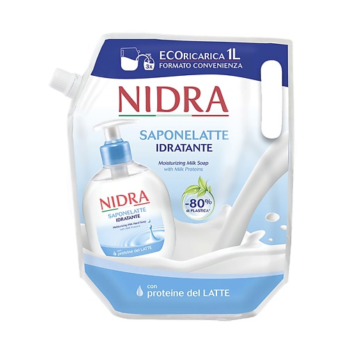 NIDRA Жидкое мыло с молочными протеинами 1000.0 тысяча озёр жидкое мыло для рук молоко и мёд 1000 0