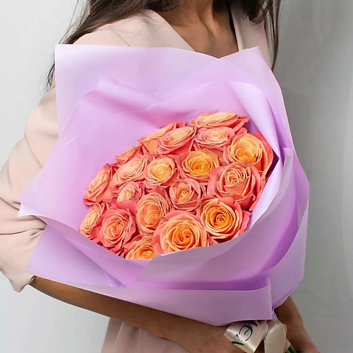 ЛЭТУАЛЬ FLOWERS Букет из персиковых роз 19 шт. (40 см) лэтуаль flowers букет из гипсофилы 9 шт