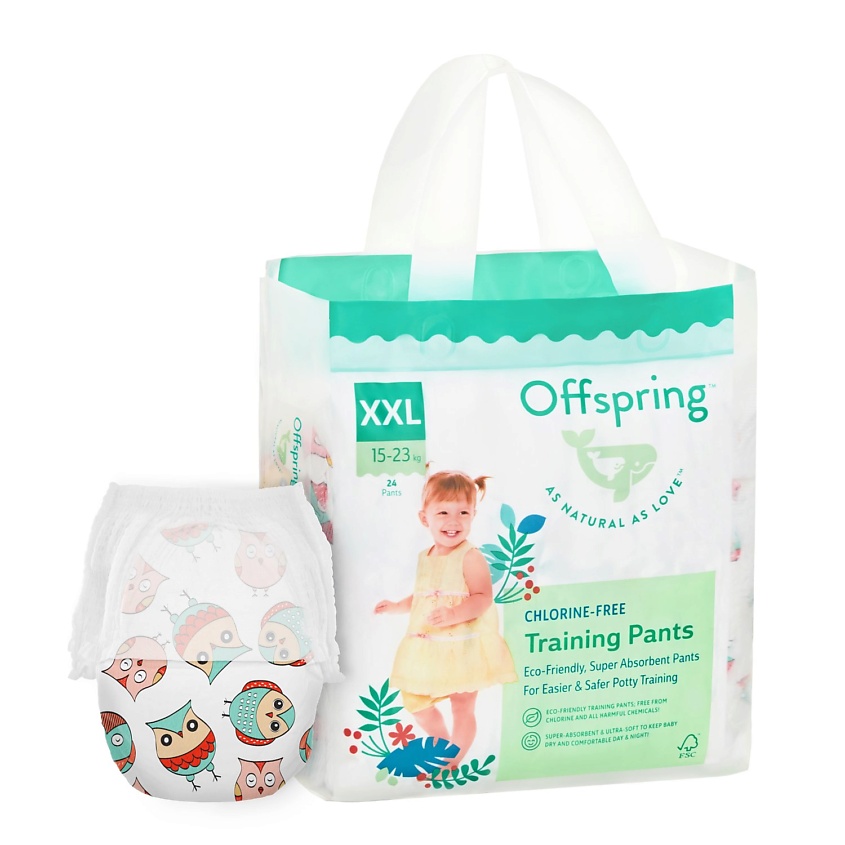 фото Трусики-подгузники, xxl 15-23 кг совы 24 мл offspring