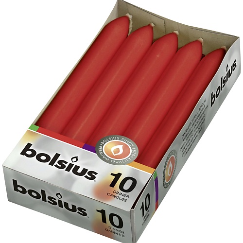BOLSIUS Свечи столовые Bolsius Classic красные bolsius свечи конусные bolsius classic темно красные
