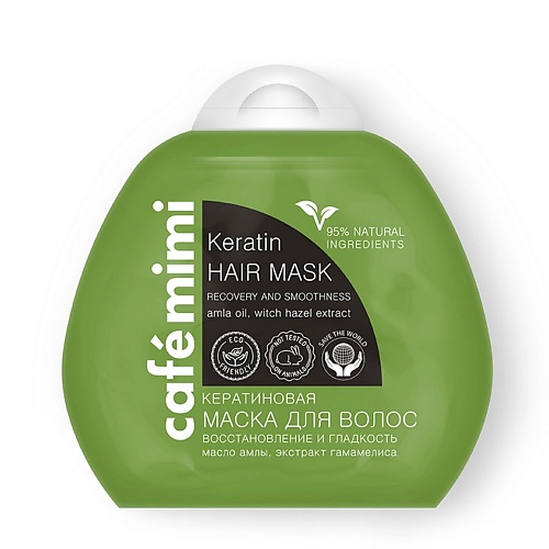 цена Маска для волос CAFÉ MIMI Кератиновая маска для волос Восстановление, Блеск и Гладкость волос, Дой-пак
