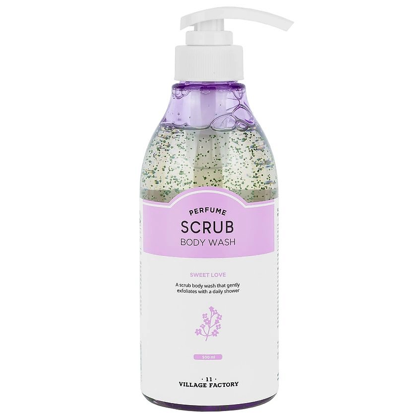 фото Парфюмированный пилинг-гель для тела perfume scrub bodywash sweet love 500 мл village 11 factory