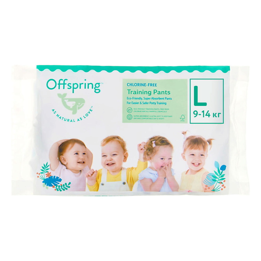 фото Трусики-подгузники, travel pack, l 9-14 кг 3 мл offspring