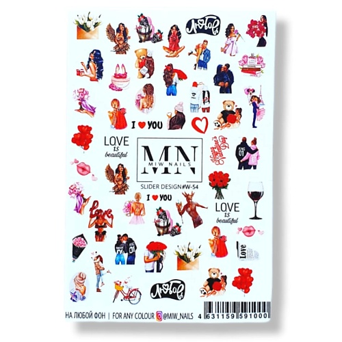 MIW NAILS Слайдер дизайн для ногтей девушки любовь метафорические ассоциативные карты любовь