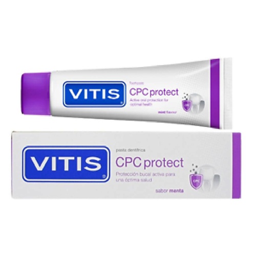 DENTAID Зубная паста VITIS CPC Protect, с цетилпиридиния хлоридом 0,14% и фтором 100 dentaid ополаскиватель vitis cpc protect 500