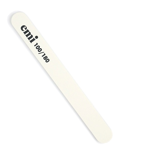 EMI Пилка для искусственных ногтей белая 100/180 ложка полубаская белая