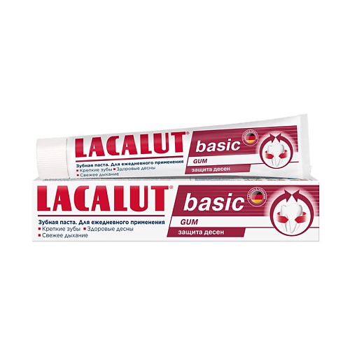 LACALUT Зубная паста basic gum 75 зубная паста lacalut activ защита десен и бережное отбеливание 75 мл