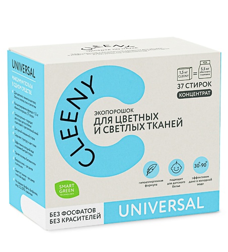 CLEENY Порошок универсальный экологичный 1500 cleeny экологичный стиральный порошок 1500