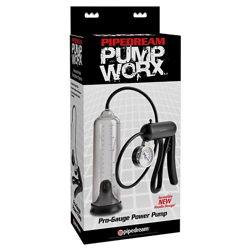 PIPEDREAM Вакуумная мужская помпа с датчиком давления Pump Worx Pro-Gauge Power Pump pipedream вибростимулятор с помпой и язычком ultimate pleasure