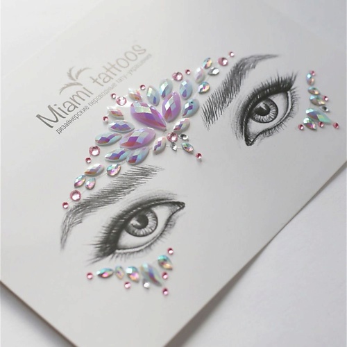 MIAMITATS Кристаллы на клейком слое для лица Fancy (стразы) открытка с новым годом ручная работа бархатный картон ёлка стразы