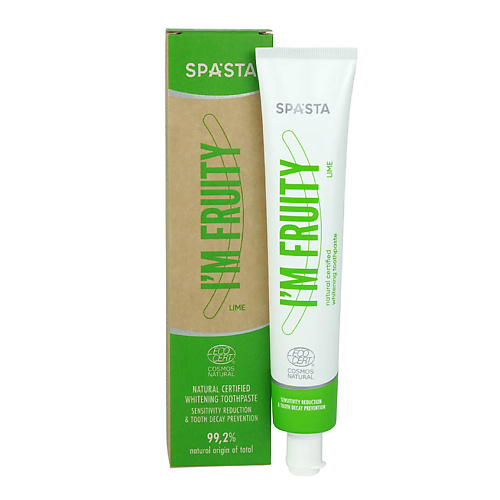 SPA*STA Натуральная зубная паста I'M FRUITY Sensitivity reduction & Tooth Decay Prevention Ecocert 75 5 star cosmetic травяная зубная паста с экстрактом кокоса 25