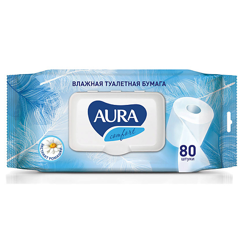 AURA ULTRA COMFORT Туалетная бумага влажная 80 влажные салфетки по уходу за детьми aura ultra comfort 100 шт