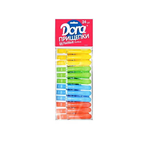 DORA Прищепки пластиковые особопрочные 24 dora губки целлюлозные с усиленным абразивом