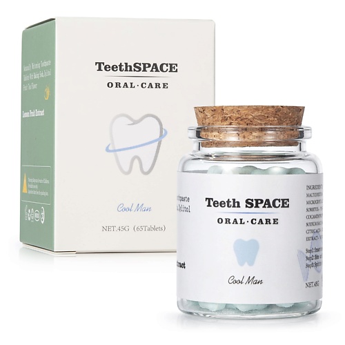 TEETHSPACE Натуральный зубной порошок в таблетках со вкусом черники, чая Эрл Грей и мяты 65 teethspace натуральный зубной порошок в таблетках со вкусом лимона 65