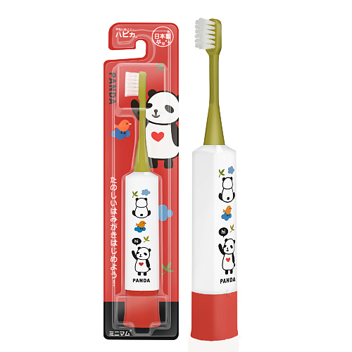 HAPICA Детская электрическая звуковая зубная щётка DBK-5GWR Panda 3-10 лет hapica электрическая звуковая зубная щётка dbfp 5d super wide