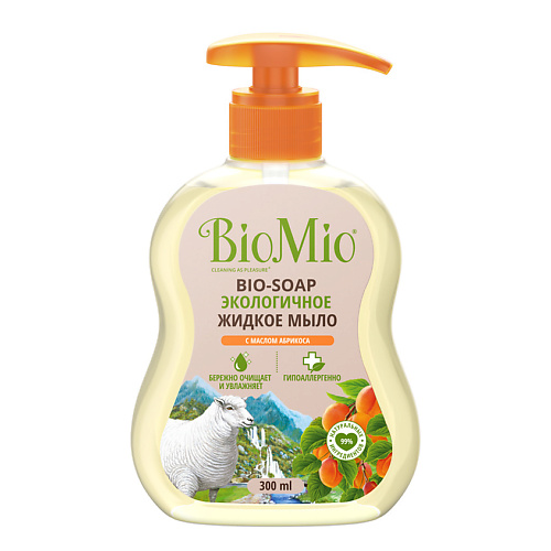 BIO MIO Экологичное жидкое мыло с маслом абрикоса Смягчающее BIO-SOAP 300
