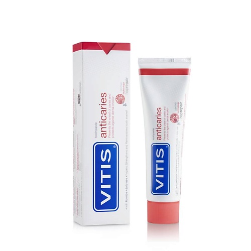 DENTAID Зубная паста VITIS Anticaries для профилактики кариеса, с частицами гидроксиапатита 100 dentaid ополаскиватель vitis cpc protect 500