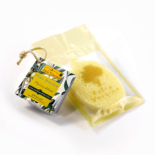 IDEA TOSCANA Косметическая губка для лица с оливковым маслом губка комбинированная сибртех 86839 для удаления эпоксидной затирки 160х95х60 мм