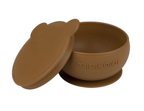 MINIKOIOI Bowly Детская глубокая тарелка миска с присоской и крышкой 0+ minikoioi portions детская секционная тарелка с присоской силикон 0
