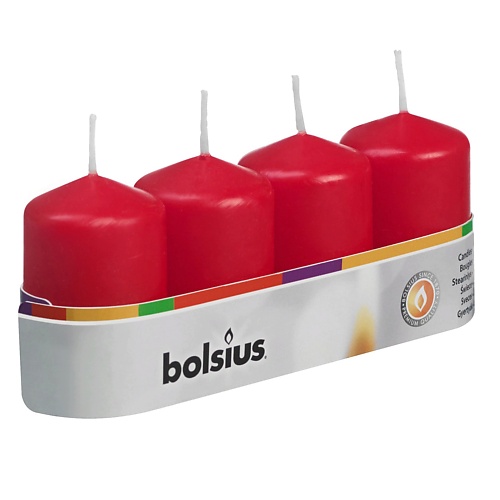 BOLSIUS Свечи столбик Bolsius Classic красные bolsius свечи конусные bolsius classic темно красные