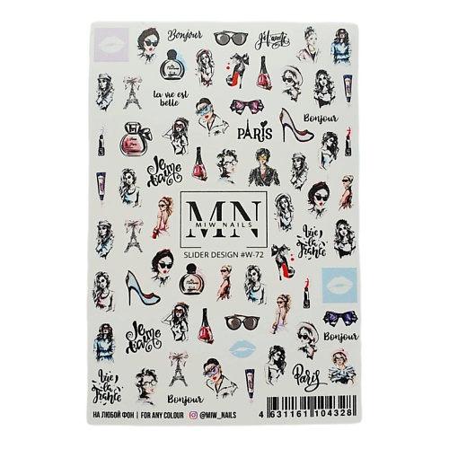 MIW NAILS Слайдер дизайн для ногтей девушки предварительные материалы к теории девушки