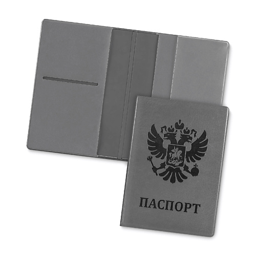 FLEXPOCKET Обложка для паспорта с прозрачными карманами для документов обложка для паспорта бесите серая белый рисунок эко кожа нубук крафт пакет